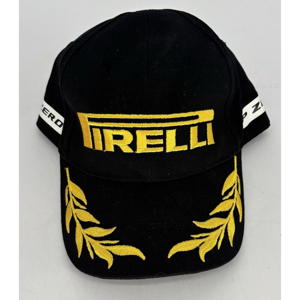 Pirelli P Zero Podium Hat Black Yellow Laurel Racing Motorsport Adjustable Cap